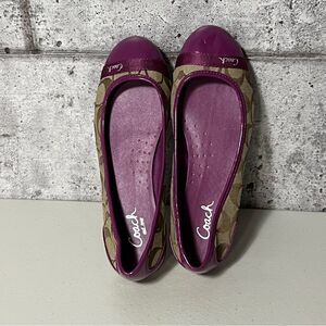 𝅺coach Monogram Cecile Cap Toe Ballet Flat